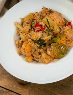 Cod and Cauliflower Paella